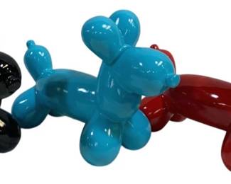 2586 - 3 Three Hands Balloon Dog Statues (Description): 10.5 x 4.5 x 7.5