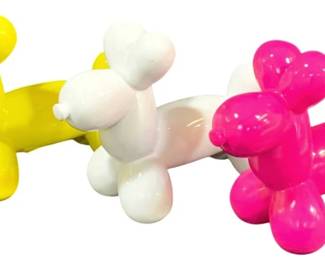 2558 - 3 Three Hands Balloon Dog Statue - 10 x 8 x 4.5