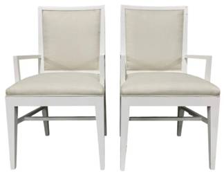 4020 - Pair Alden Home Portland Arm Chairs (Description): 39 x 21 x 21