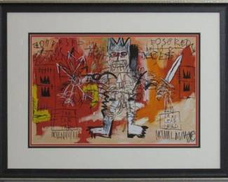 9021 - Untitled Warrior by J.M. Basquiat (Description): 26 X 20