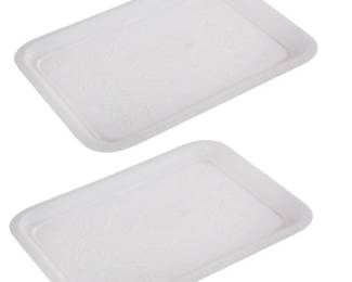 338 - Elk Home Marquette Tray White Set of 2, Metal (Description): 2x15x11
