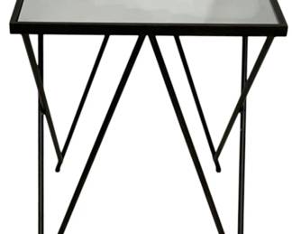 2739 - Three Hands Mirror Top Table (Description): 27.25 x 18.5 x 18.5