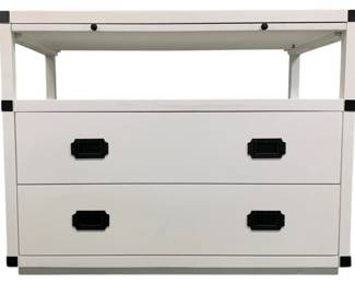 4251 - Barrett White Black 2 Drawer Nightstand (Description): 27 x 35 x 18
