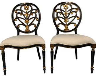 4049 - Pair Alden Home Honeysuckle Side Chairs (Description): 42 x 23 x 21