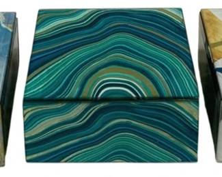 2535 - 3 Three Hands Decorative Storage Boxes (Description): 5 x 5 x 2.5