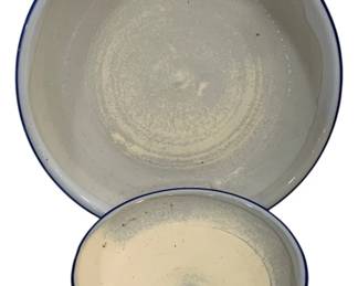 2630 - 2 Stoneware Under Plates for Planters - 6" & 9"
