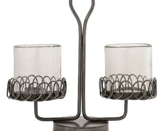 311 - Elk Home Chasloch Candleholder, Zinc 12x13x5