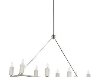 7023 - Elk Home Linear Chandelier (Description): white stone, 27 x 48 x 12, 8 light Electric/electronic/mechanical item - No guarantee all components, untested.
