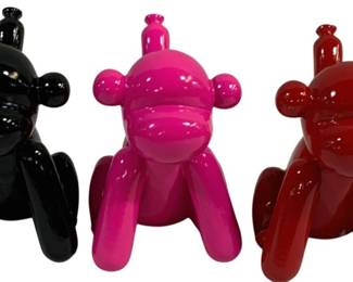 2589 - 3 Three Hands Balloon Monkey Figures (Description): 4.5 x 3 x 3.5