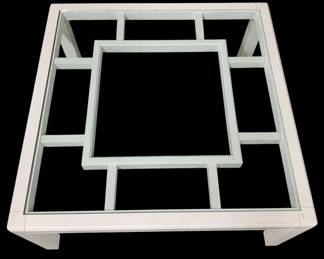 4167 - Chelsea House Glass Top Coffee Table (Description): 18 x 40 x 40