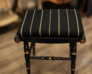 Hitchcock Federal-style stool with French Linen