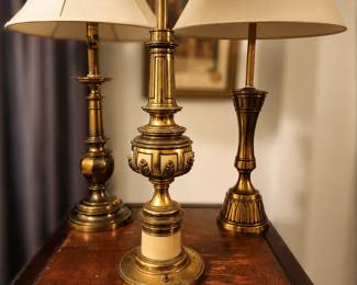 A trio (of more) Stiffel lamps