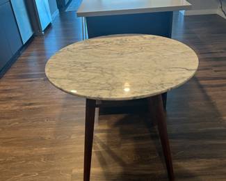 Lot #86 Final Lot of 4 Article Round Marble-Top Tables, Airbnb and Boutique Hotel Furniture