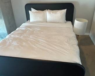 Lot #97 Pair of Article Black Queen Bed Frames, Modern Apartment and Airbnb Furniture