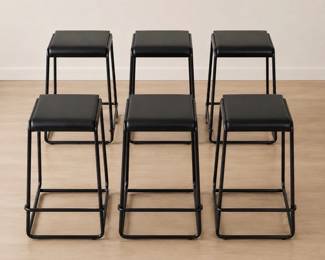 Lot #82 Lot of 6 Modern Backless Bar Stools, Kitchen Island and Commercial Hospitality Seating