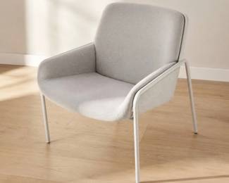 Lot #4 Blu Dot White Upholstered Modern Captain’s Chair