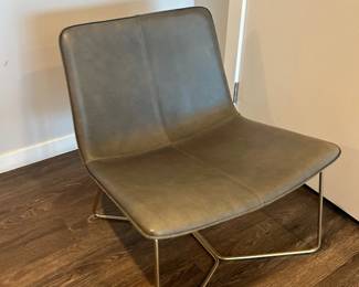 Lot #20 West Elm Green Mid-Century Modern Accent Chair, Upholstered Lounge or Captain’s Chair