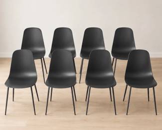 Lot #99 Final Lot of 8 Black Plastic Banquet Chairs, Restaurant and Hospitality Seating