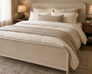 Lot #37 Lot of 5 Article Faydra Natural Ash King Bed Frames, Boutique Hotel and Airbnb FF&E