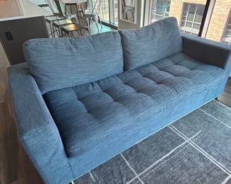 Lot #42 Article queen-size sleeper sofa featuring blue upholstery