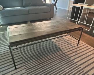 Lot #107 Pair of Dark Reclaimed-Wood Style Coffee Tables, Farmhouse Airbnb and Lodge Furniture