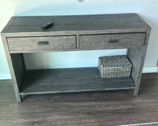 Lot #90 Final Lot of 4 Reclaimed-Wood Style Console Desks, Airbnb and Hospitality Furniture