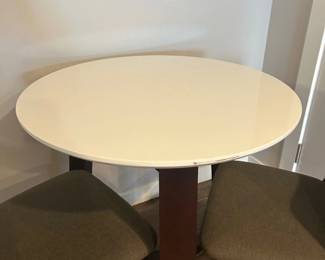 Lot #104 Lot of 4 Accent Trend Round White Tables, Modern Apartment and Hospitality Furniture