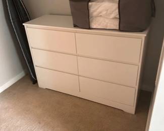 Lot #72 Lot of 8 Large White Six-Drawer Lowboy Dressers, Hotel and Apartment Furniture