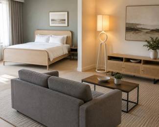 Lot #1 7-Piece Boutique Hotel King Suite Package – Article Faydra Bed & West Elm Queen Sleeper