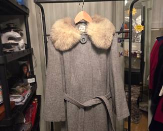 Wool and fur coat