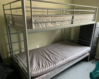 2 sets of metal bunk beds