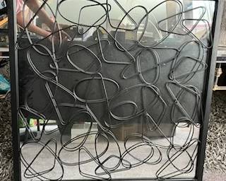 Black metal design mirror
