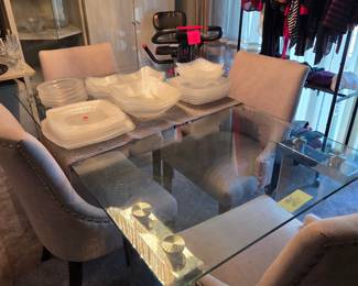 Glass dining room table