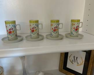 Precious vintage unique skinny tall cups & saucer….