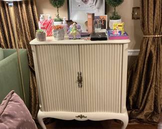 Items on top for sale, not the ivory colored furniture piece
