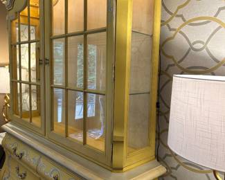 Stunning & Charming Yellow China Cabinet!