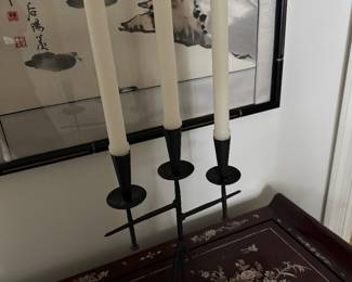 Danish Modern Iron Candelabra