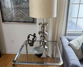 Modern Chrome and Brass End Table