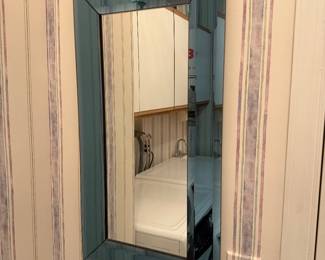 Framed Modern Blue Mirror