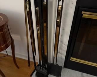 Modern Brass and Iron Fireplace Tools