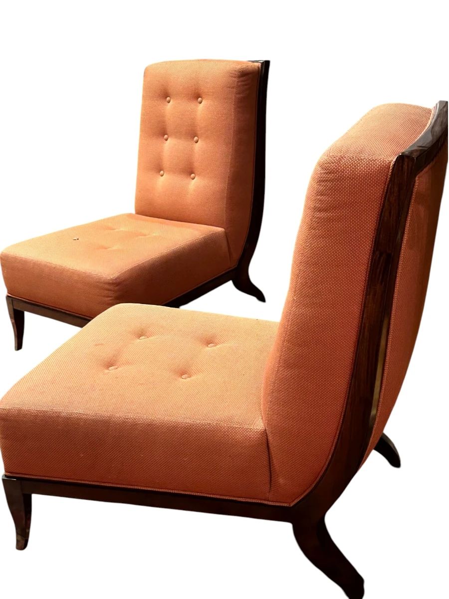 Lucien Rollin Armless "Chaise Apollon" Chairs - 24"W x 37"D x 36.75"H
