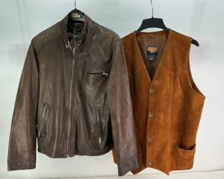 Suede Vest & Leather Jacket