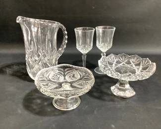 Crystal Water Pitcher, Glass Candy Dishes and More