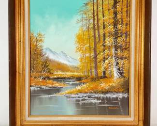 Framed Landscape Painting on Canvas