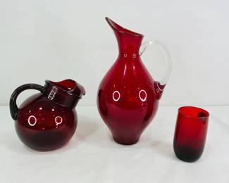 Red Pitchers and Tumbler