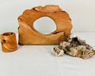 Sandstone Sculpture & Quartz /Feldspar Rock Cluster & More