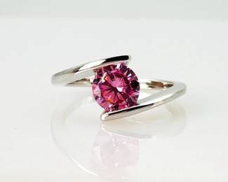 Sterling Silver Pink CZ Ring