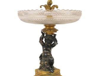 Bronze Cut Glass Centerpiece