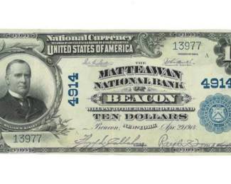 1902 $10 The Matteawan National Bank