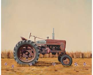 1189 Brian Boner (21st Century) "Wheelwell," 2006 Oil on panel Signed, titled, and dated verso: B. Boner / 1/06 47 3/4 x 47 3/4 in. Estimate: $1,000 - $2,000